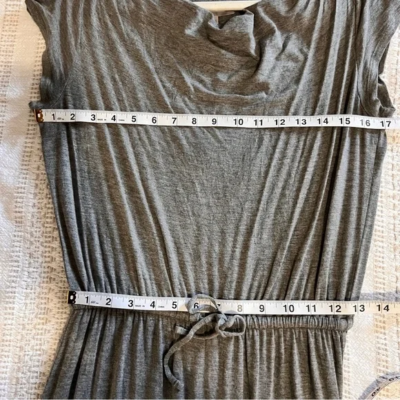 Gap Women's S Heather Gray Boat Neck Drawstring Waist Casual Maxi Dress size S - Picture 8 of 11